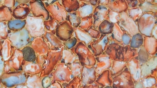 Agate Cezanne With Gold Inlay